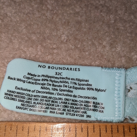 Nwt no boundaries lace frame tshirt blue bra - Picture 3 of 16